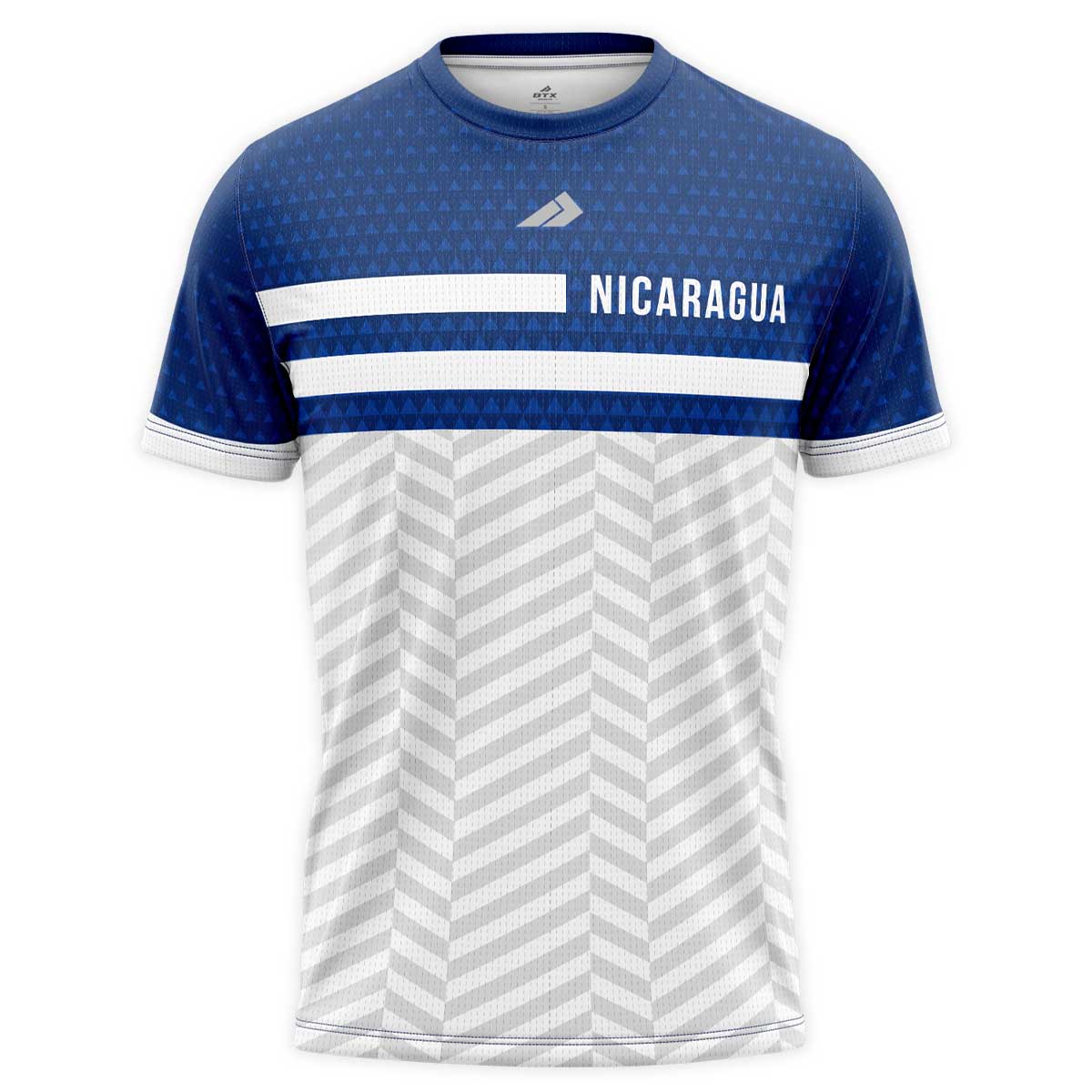 Camiseta de caballero cuello redondo Nicaragua Azul y Blanco