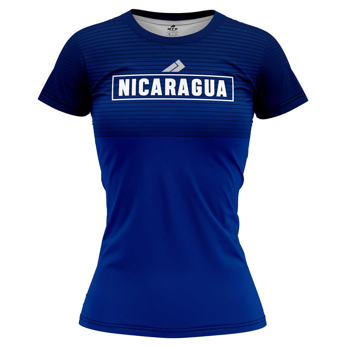 Camiseta de Dama cuello redondo Nicaragua Líneas Azul